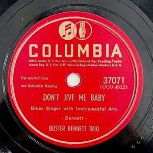 Buster Bennett Blues 78 Record WW2 Trio Boogie Woogie Jive 1940s 10" VRF78